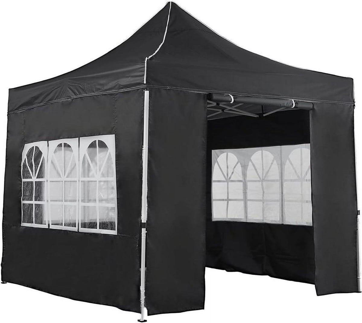 2x2m Pop-up Gazebo Canopy Tent with 4 Side Panels & Carry Bag Steel Frame Waterproof U391976