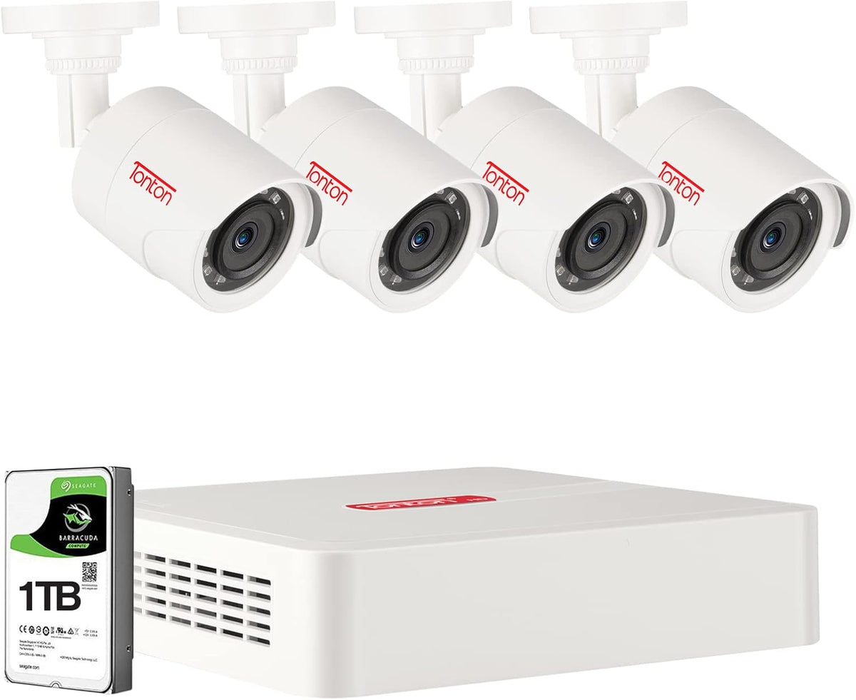8CH H.265+ Hybrid DVR Security Camera System with 2TB HDD and 8PCS 2.0MP Weatherproof CCTV Bullet Cameras D977471