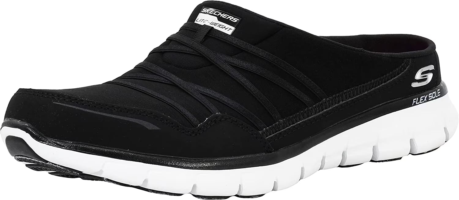 Black/White Slip-On Mule X8465