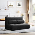 Adjustable Fabric Floor Couch Sofa Bed with Two Pillows Y30561
