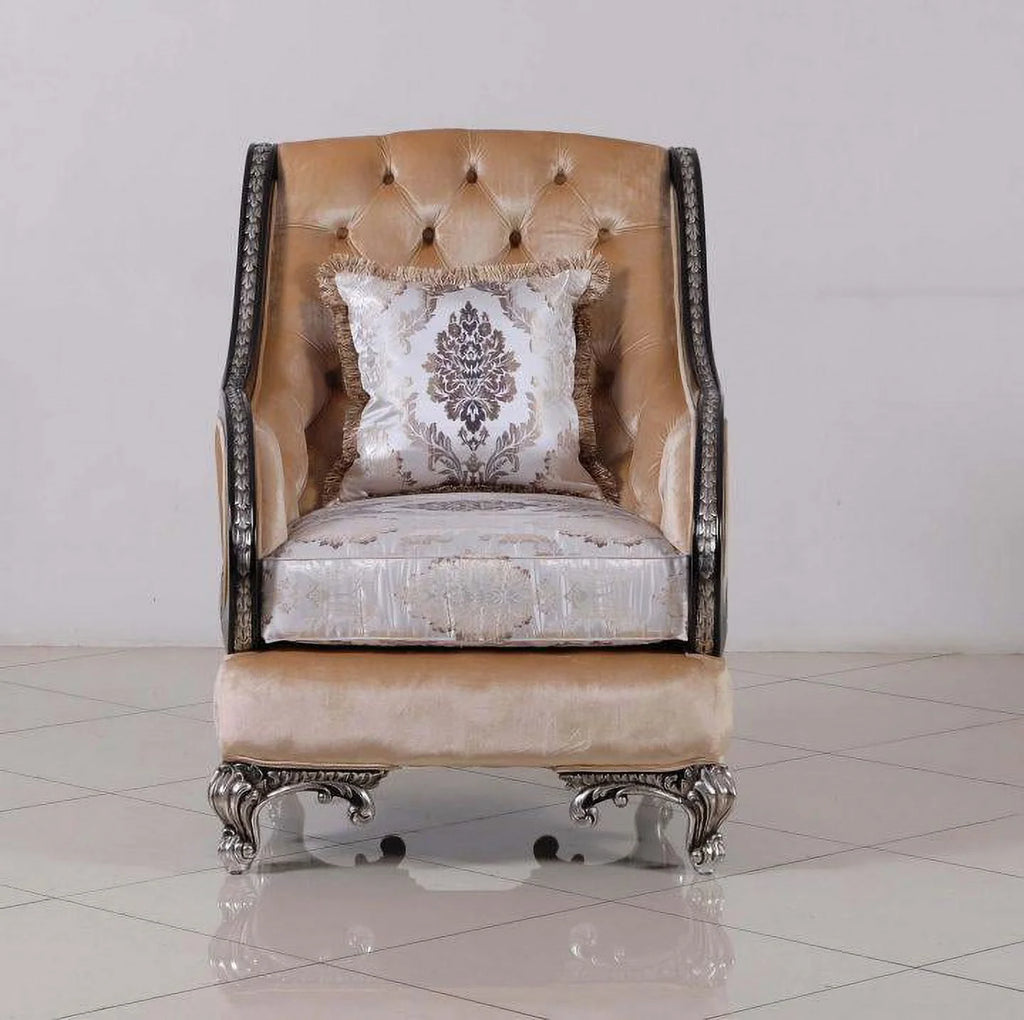 Black & Silver Wood Trim Chair Set 2 O72993
